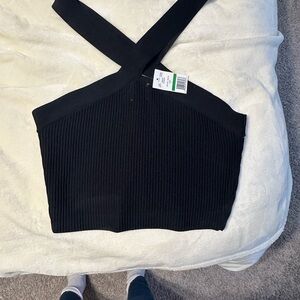 Black Ribbed Women's Top